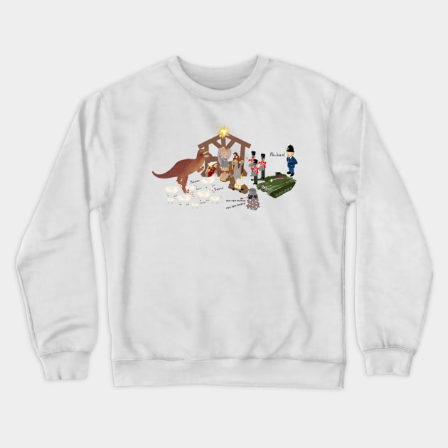 Mr Bean Nativity scene Crewneck Sweatshirt by rachaelthegreat